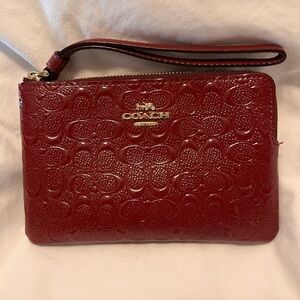 Coach Red Wristlet Bag